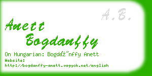 anett bogdanffy business card